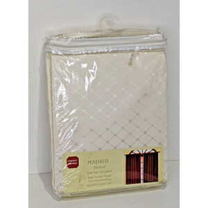 Pair Curtain Panels Ivory Diamond 84 x 84" Energy Saving New in Package